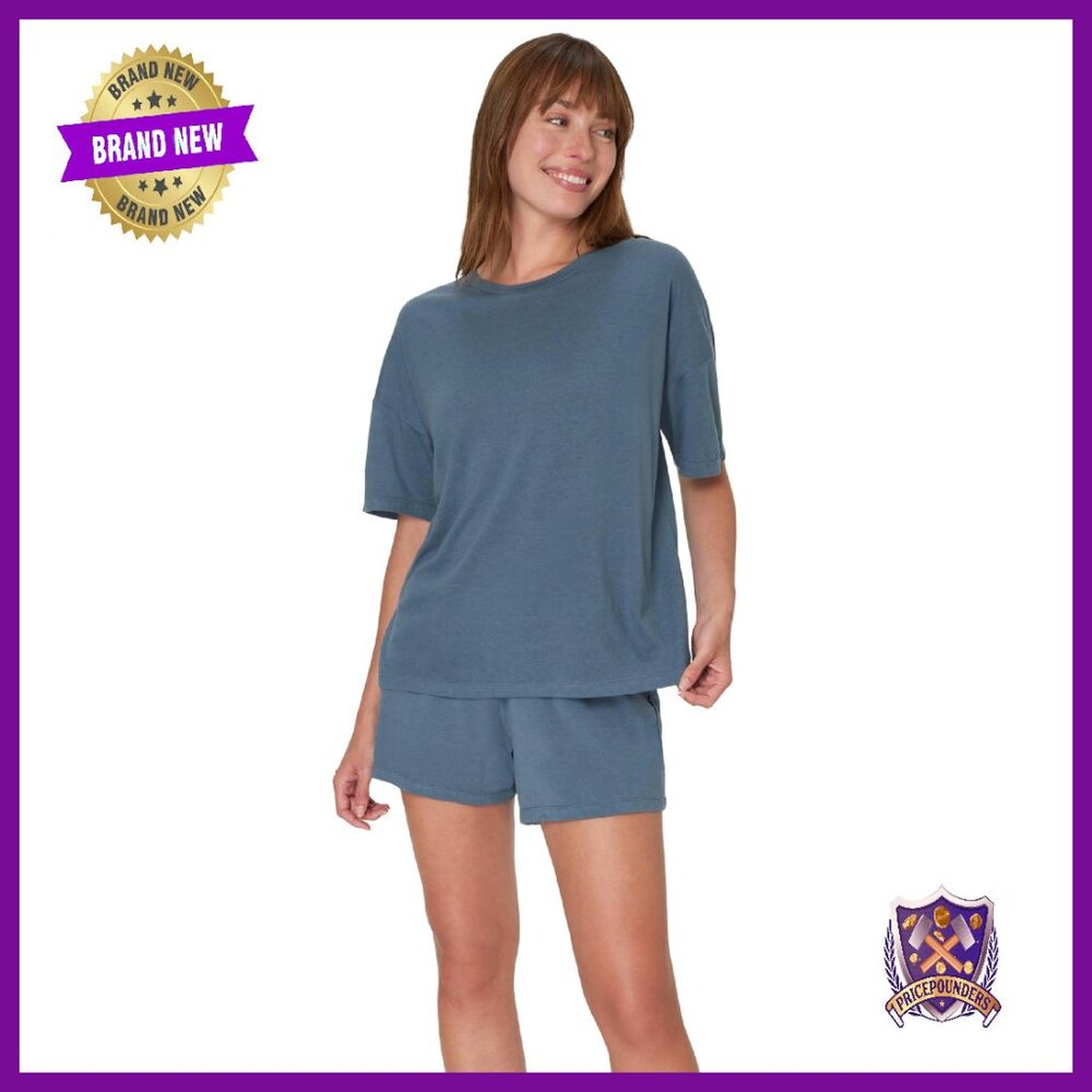 Supersoft Bamboo Lounge Set Box Tee Sleep Shorts Loungewear